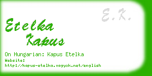 etelka kapus business card